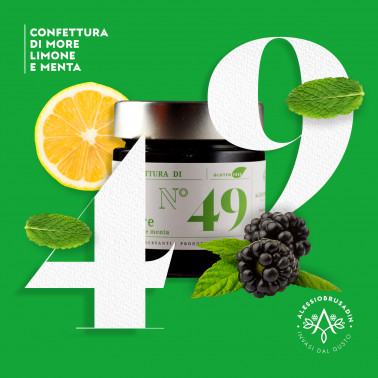 Black Berries, Lemon and Mint Jam 220g di Alessio Brusadin