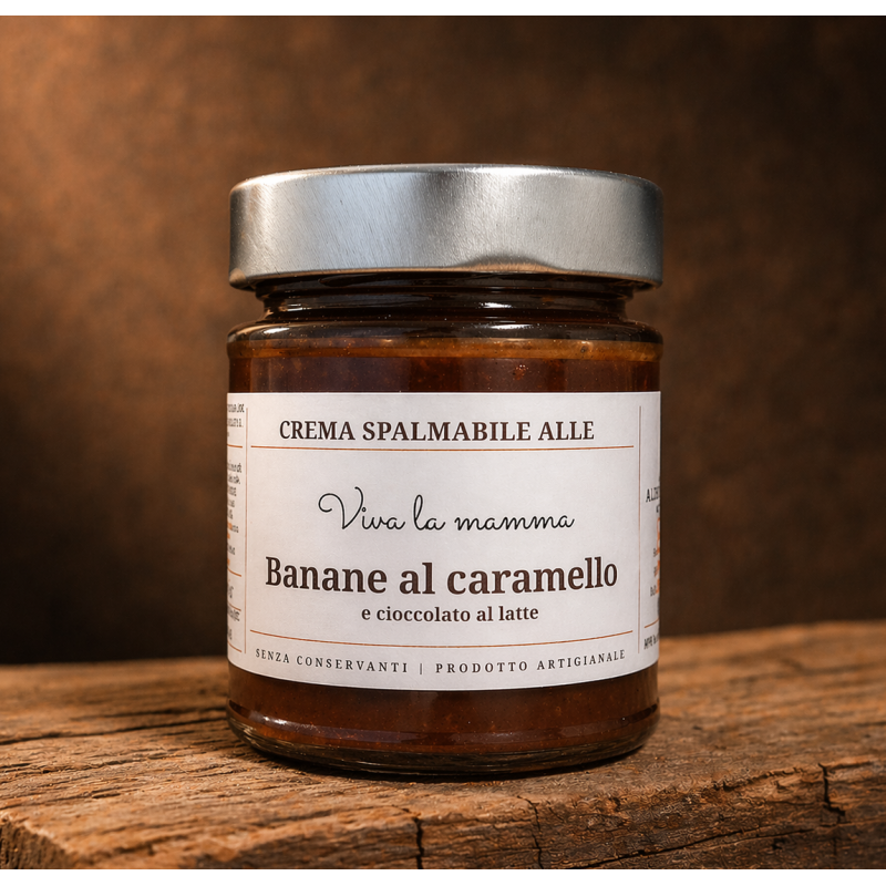 Crema di banane caramellate e cioccolato al latte "Viva la mamma" di Alessio Brusadin